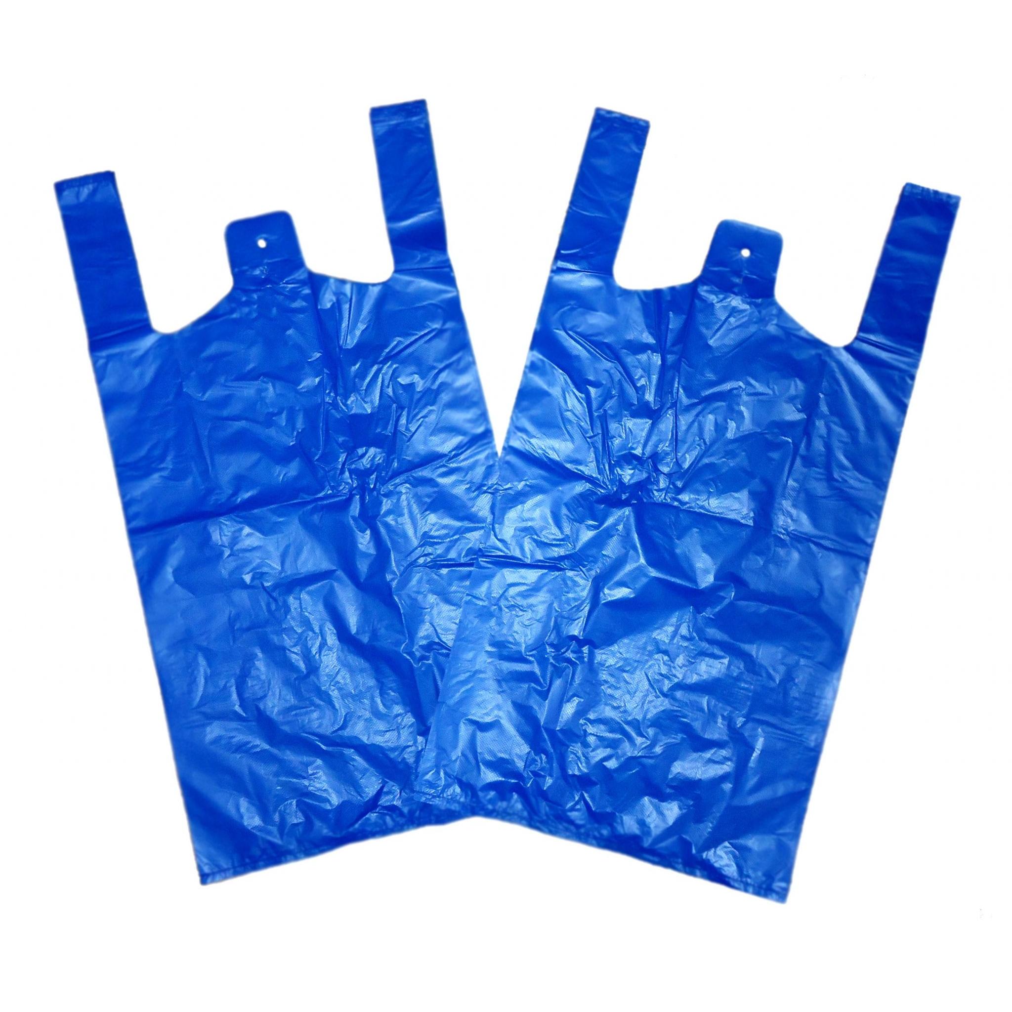 Blue Vest Carrier Bags